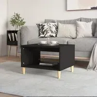 Demia Coffee Table with Undershelf - Black, Engineered Wood