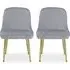 Demine Dining Chairs Pair - Grey, Velvet