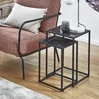 Demopolis Nest of 2 Tables - Black, Metal