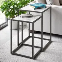 Demopolis Nest of 2 Tables - White, Metal
