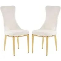 Denebola Dining Chair Pair - White, PU Leather