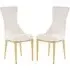 Denebola Dining Chair Pair - White, PU Leather