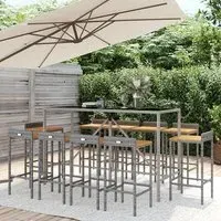 Denji 11 Piece Garden Bar Set - Poly Rattan