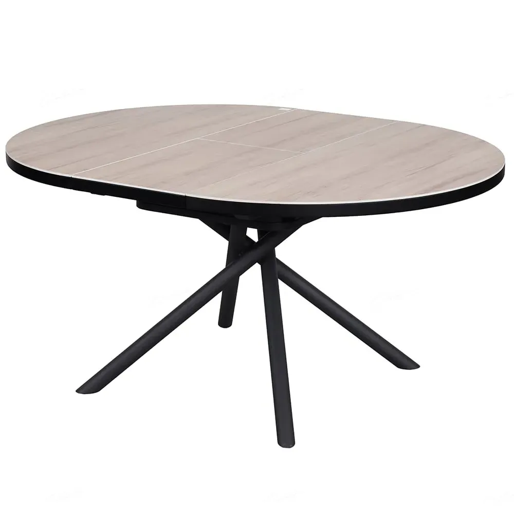 Denton Ceramic Marble Extending Dining Table - Oak