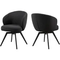 Denver Dining Chairs with Swivel - Anthracite, Fabric