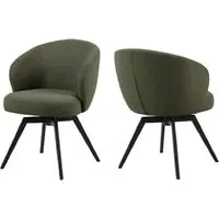 Denver Dining Chairs with Swivel - Green, Fabric