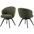 Denver Dining Chairs with Swivel - Green, Fabric