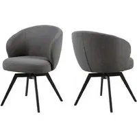 Denver Dining Chairs with Swivel - Grey, Fabric
