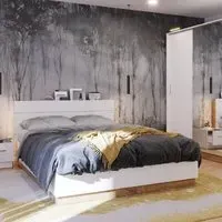 Deptford Double Ottoman Bed with LED - White