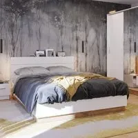 Deptford King Size Ottoman Bed with LED - White