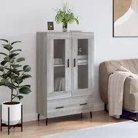 Derby Display Cabinet with 2 Doors 1 Drawer - Grey Sonoma Oak alternate view