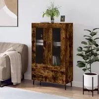 Derby Display Cabinet with 2 Doors 1 Drawer - Smoked Oak