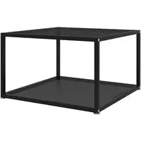 Dermot Square Coffee Table with Storage - Black, Glass