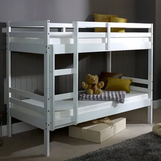 Derosta Single Bunk Bed - White, Pine