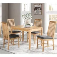 Derry Dining Table with 4 Chairs - Oak, Charcoal