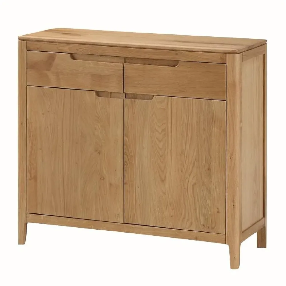 Derry Wooden Sideboard with 2 Doors 2 Drawers - Oak image