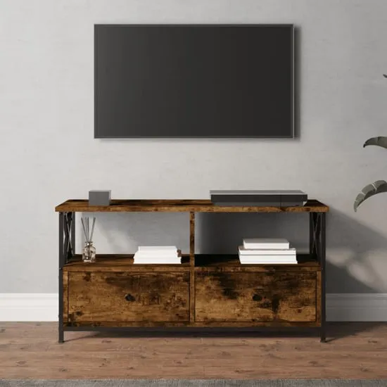 Derval TV Stand with 2 Drawers - Smoked Oak