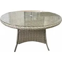 Derya Large Round Dining Table - Natural, Glass
