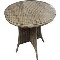 Derya Round Bistro Table - Natural, Glass