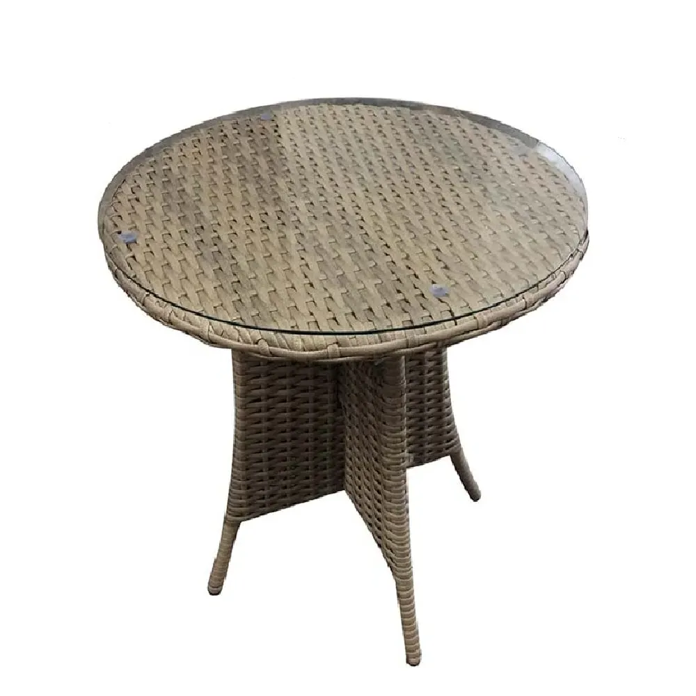 Derya Round Bistro Table - Natural, Glass image