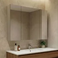 Desna 3-Door Wall Mounted Mirror Cabinet - Sand alternate view