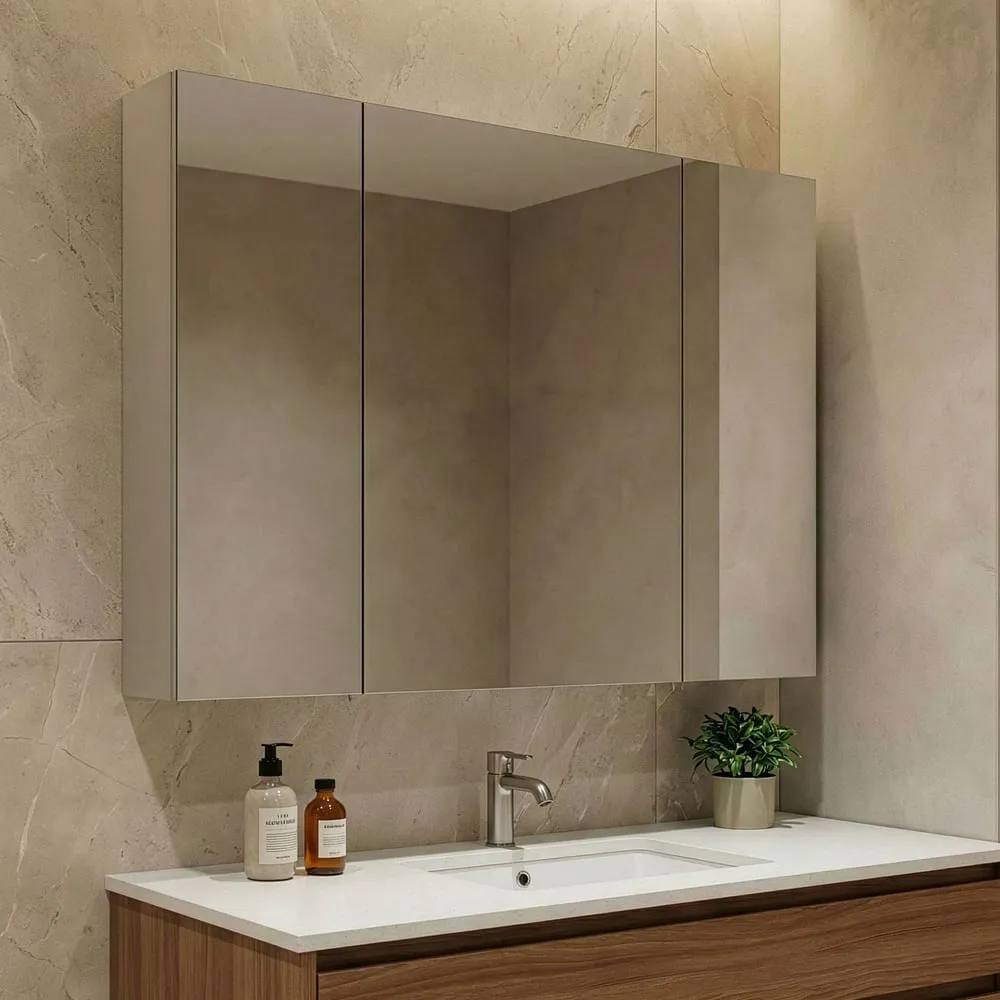 Desna 3-Door Wall Mounted Mirror Cabinet - Sand product