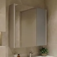Desna Wall Mounted Bathroom Mirror Cabinet with 2 Doors - Sand alternate view