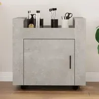 Destin Office Pedestal Trolley with Storage - Concrete