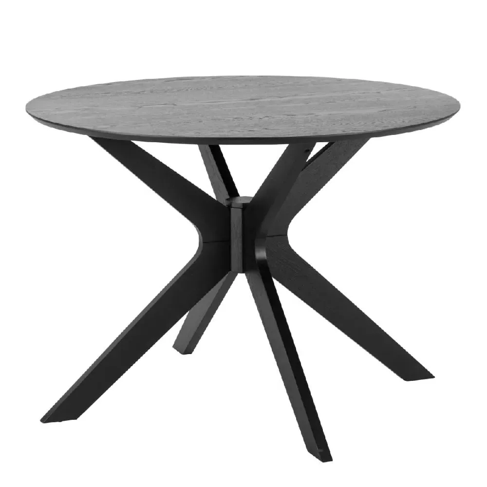 Destin Round Dining Table - Black, Wood