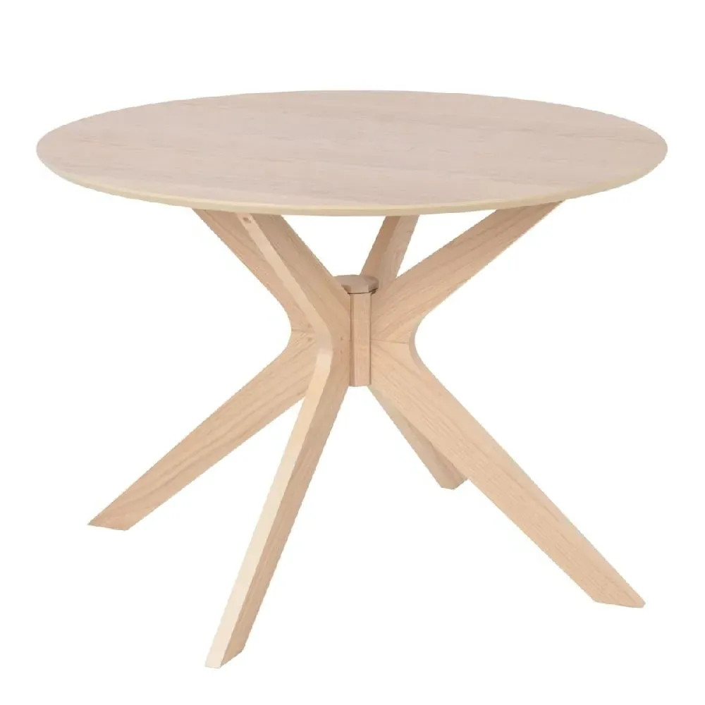 Destin Round Dining Table - White, Oak