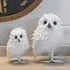 Destin Set of 2 Owl Sculpture - White, Polystyrene