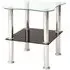 Destin Square Glass Side Table - Black, Chrome