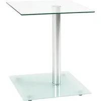 Destin Square Side Table - Clear Glass, Aluminium