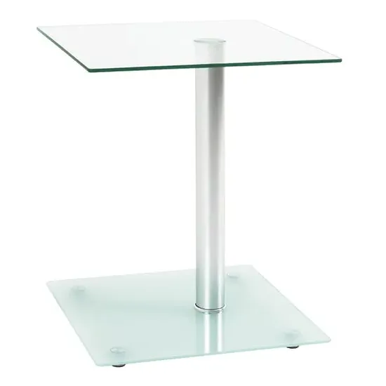 Destin Square Side Table - Clear Glass, Aluminium