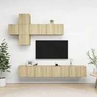 Detlef Wall-Hung Entertainment Unit - Sonoma Oak, Engineered Wood alternate view