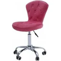 Detra Rolling Office Chair with Adjustable Height - Pink, Velvet