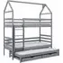 Detroit Bunk Bed with Trundle - Grey, Pine