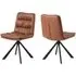 Detroit Dining Chairs with Black Legs - Brown, PU Leather