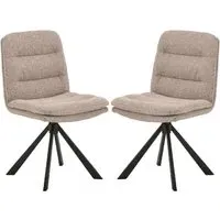 Detroit Dining Chairs with Swivel - Beige, Fabric