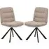 Detroit Dining Chairs with Swivel - Beige, Fabric