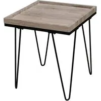 Detroit Lamp Table with Black Legs - Natural