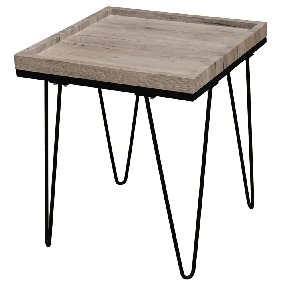 Detroit Lamp Table with Black Legs - Natural