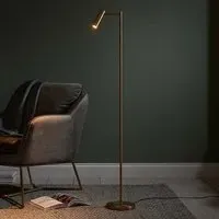Detroit Reader Task Floor Lamp with Dimming - Brass