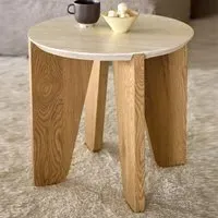 Detroit Round Side Table - Matt Oak