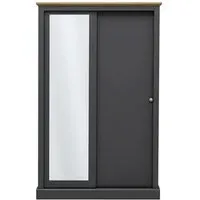 Devan 2-Door Sliding Wardrobe - Charcoal, Particle Board