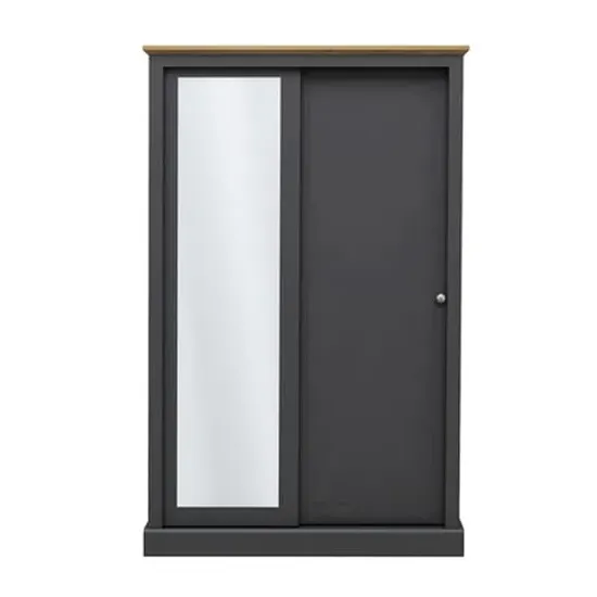 Devan 2-Door Sliding Wardrobe - Charcoal, Particle Board image