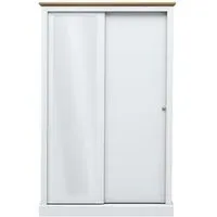 Devan 2-Door Sliding Wardrobe - White, Particle Board