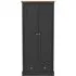 Devan 2-Door Wardrobe with Storage - Charcoal