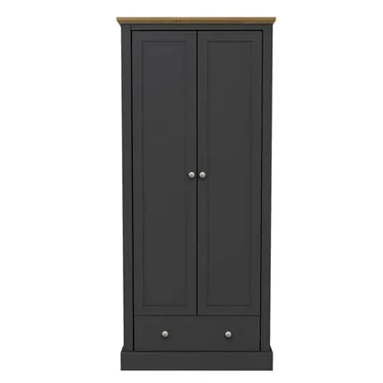Devan 2-Door Wardrobe with Storage - Charcoal image