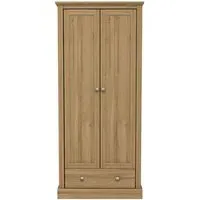 Devan 2-Door Wardrobe with Storage - Oak